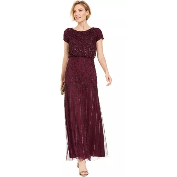 Bridgerton Regency Adrianna Papell Beaded Maxi Gown (no size tag - see photos) - Picture 1 of 16